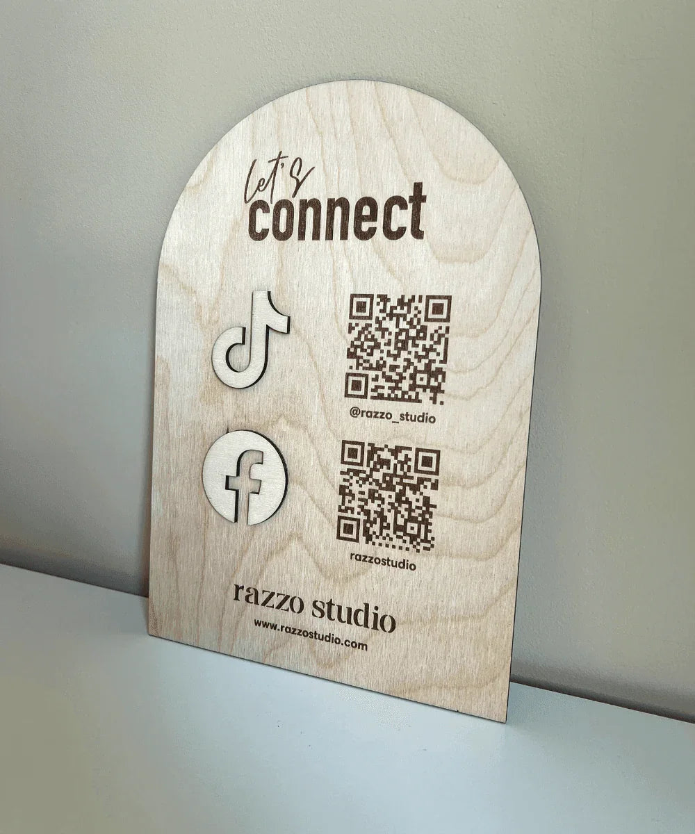 Multi QR code social media sign – Razzo Studio