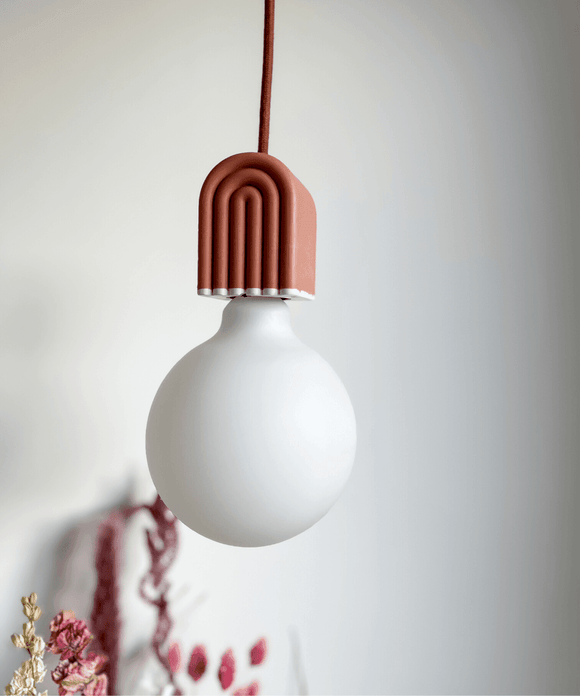 Rainbow Hanging Lamp - Terracotta & White - Razzo Studio