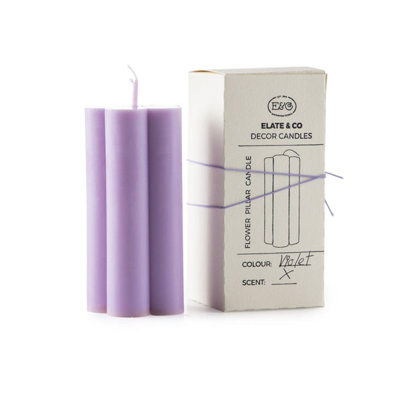 Flower Pillar Candle - Violet - Razzo Studio