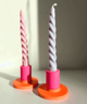 Round Candle Holder - Duo / Neon Pink & Orange - Razzo Studio